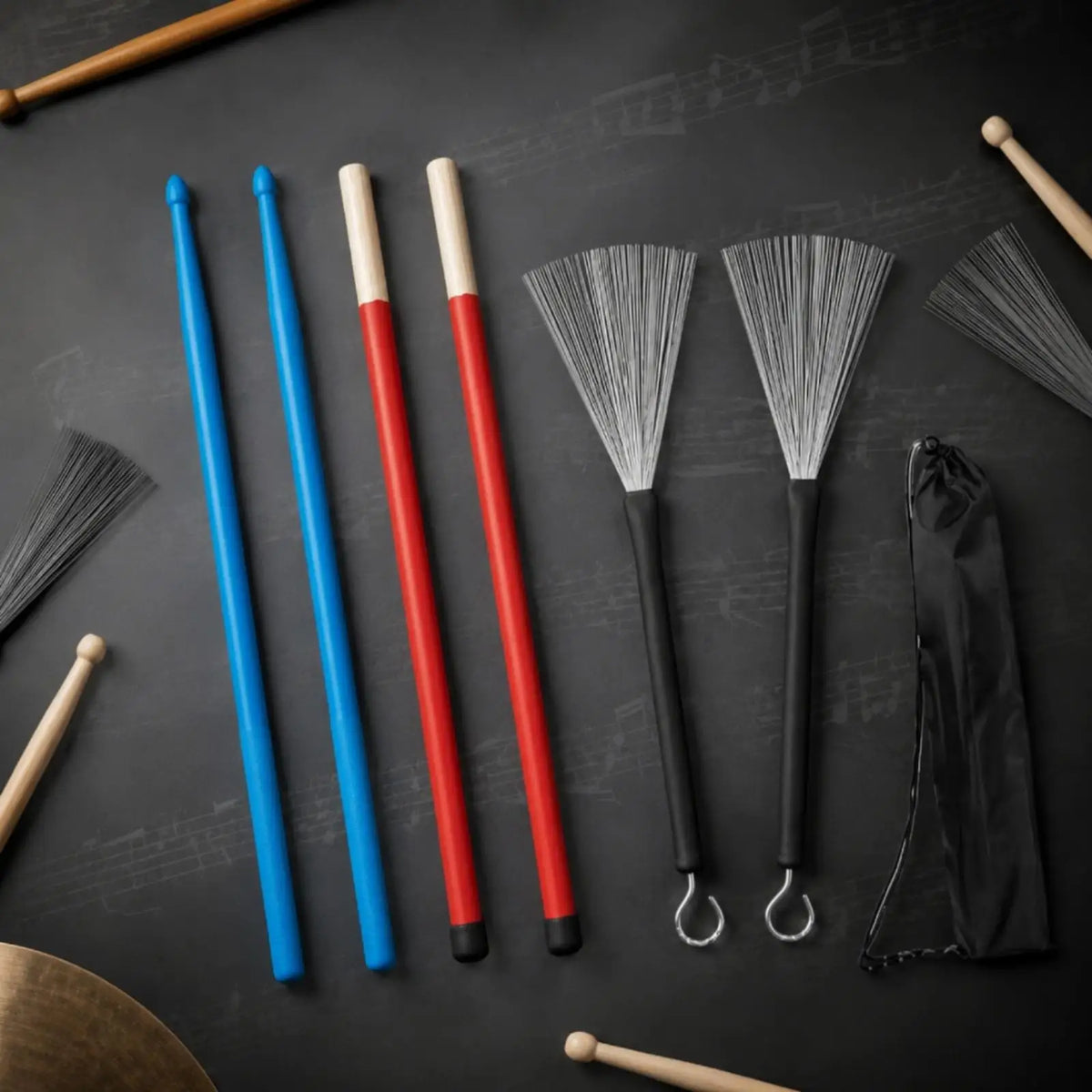 Acoustic Jazz Drumstick & Brush Set⁠