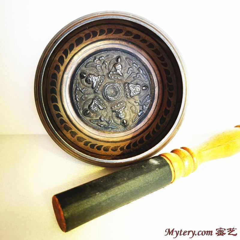 Tibetan Brass Singing Bowl (Five Buddhas Edition)⁠