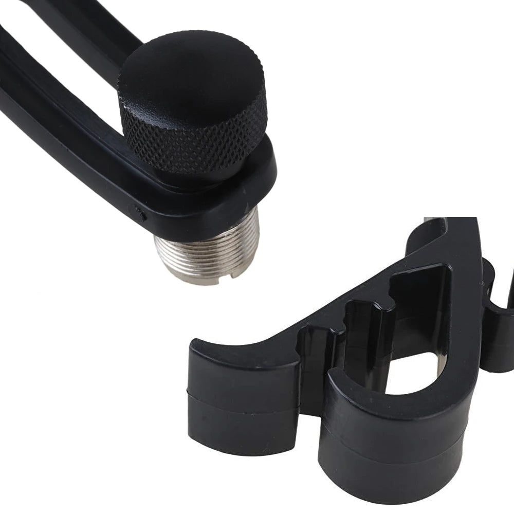 Drum Microphone Clip Holder Height Adjustable Mic Clip Stand Drum Rim Mount Clamp with Groove Gear Shock